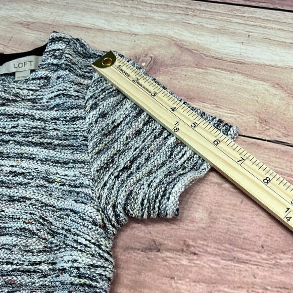 LOFT Short Sleeve Petite Tweed Pastel Multicolor Shift Dress, Size: XS Petite - Picture 6 of 11